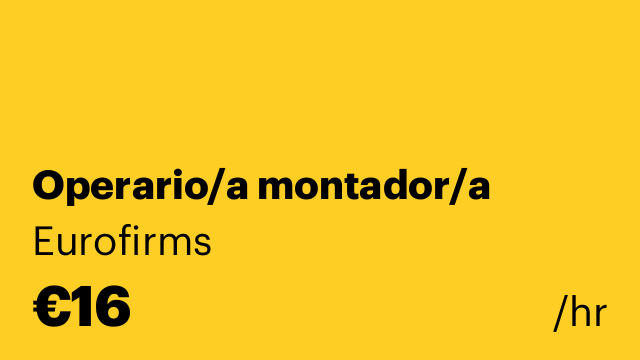 Operario/a montador/a