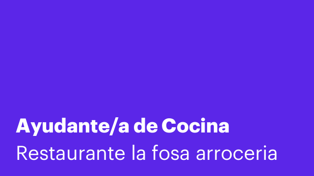 Ayudante/a de Cocina