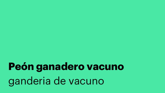 Peón ganadero vacuno