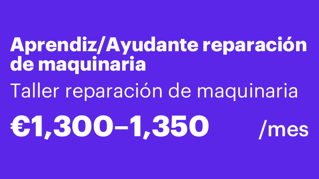 Aprendiz/Ayudante reparación de maquinaria