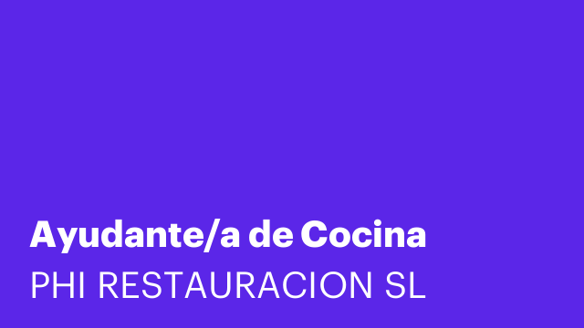 Ayudante/a de Cocina