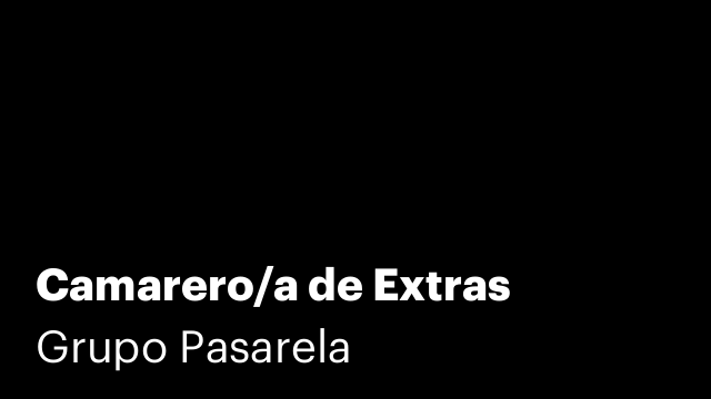 Camarero/a de Extras