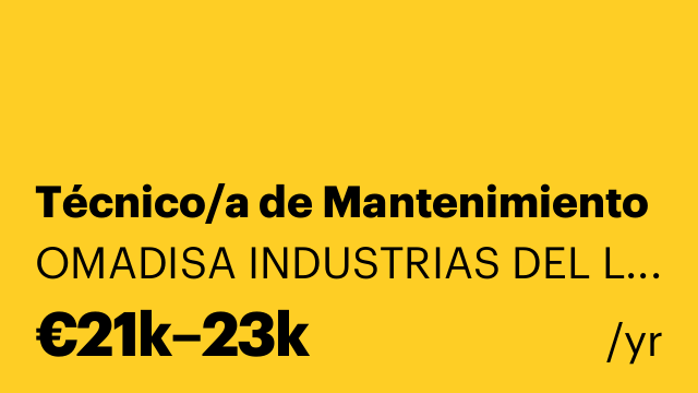 Técnico/a de Mantenimiento