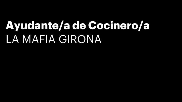 Ayudante/a de Cocinero/a