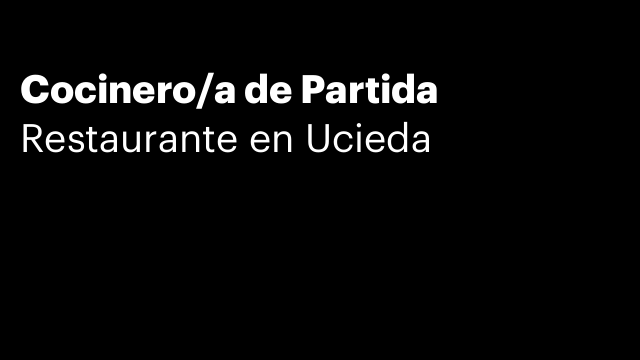 Cocinero/a de Partida