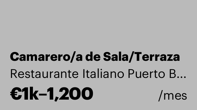 Camarero/a de Sala/Terraza