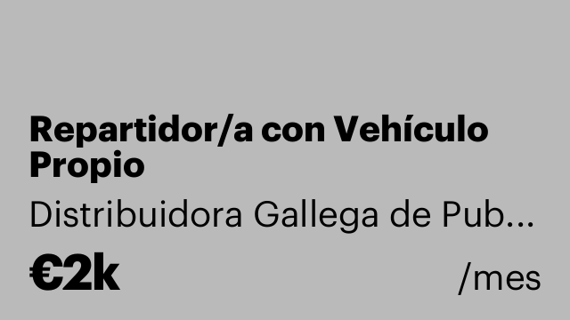 Repartidor/a con Vehículo Propio