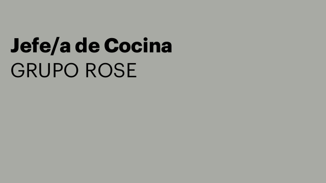 Jefe/a de Cocina
