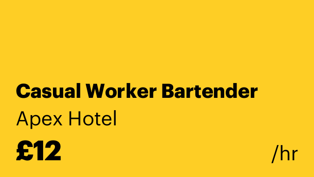 Casual Worker Bartender