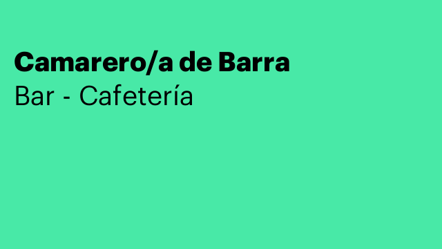 Camarero/a de Barra