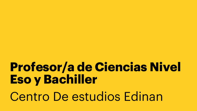 Profesor/a de Ciencias Nivel Eso y Bachiller