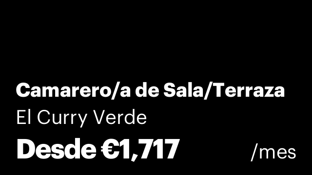 Camarero/a de Sala/Terraza