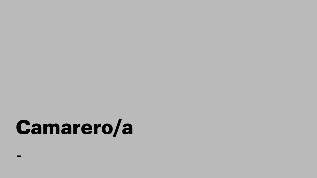 Camarero/a