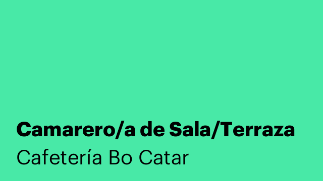 Camarero/a de Sala/Terraza