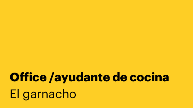 Office /ayudante de cocina