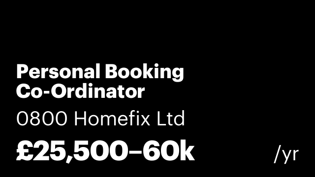 Personal Booking Co-Ordinator