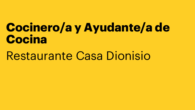 Cocinero/a y Ayudante/a de Cocina