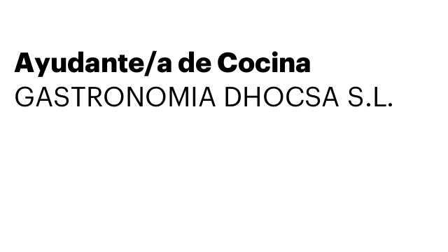 Ayudante/a de Cocina