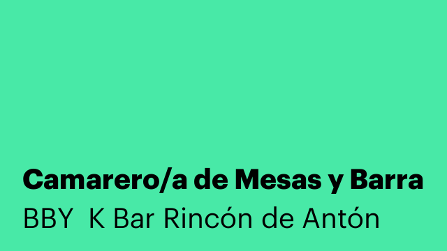 Camarero/a de Mesas y Barra
