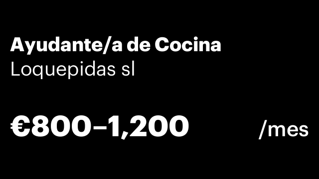 Ayudante/a de Cocina