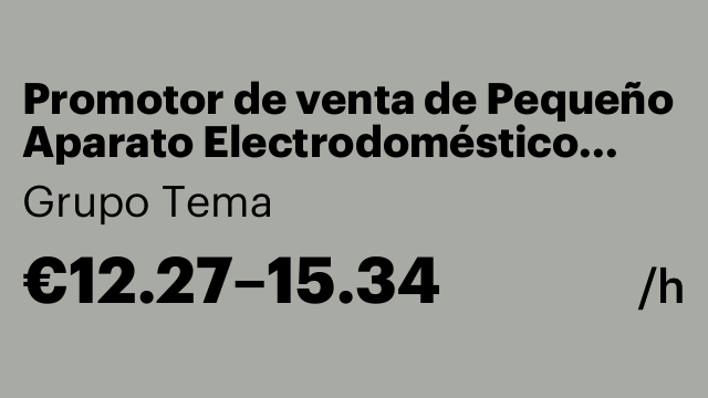 Promotor de venta de Pequeño Aparato Electrodoméstico (PAE)
