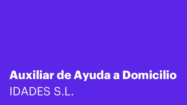 Auxiliar de Ayuda a Domicilio