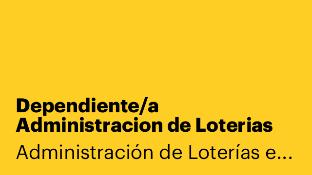Dependiente/a Administracion de Loterias