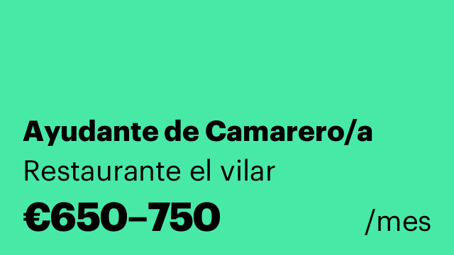 Ayudante de Camarero/a