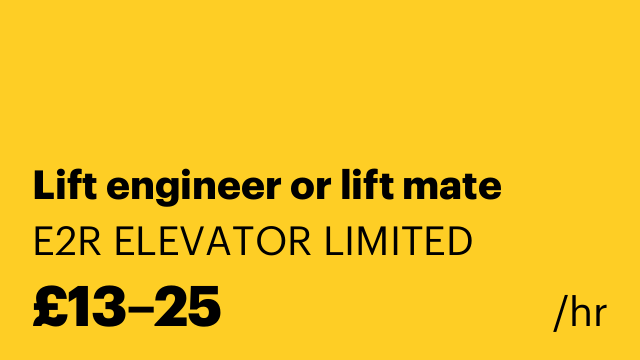 Lift engineer or lift mate