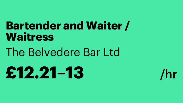 Bartender and Waiter / Waitress