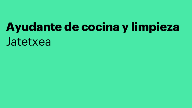 Ayudante de cocina y limpieza