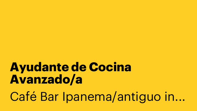 Ayudante de Cocina Avanzado/a