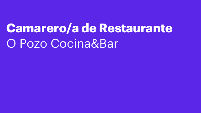Camarero/a de Restaurante