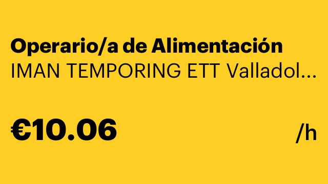 Operario/a de Alimentación