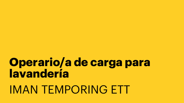 Operario/a de carga para lavandería