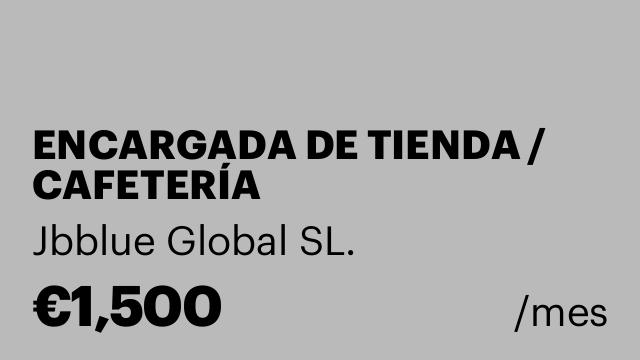 ENCARGADA DE TIENDA / CAFETERÍA