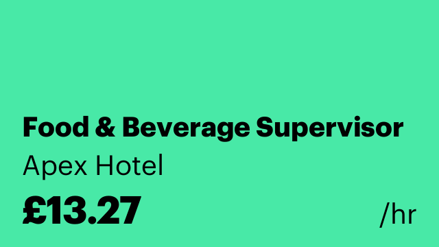 Food & Beverage Supervisor