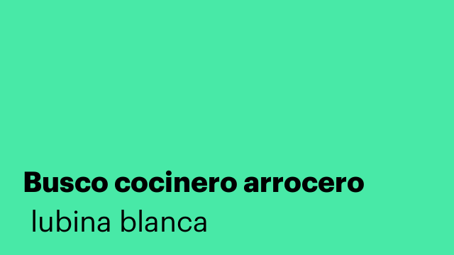 Busco cocinero arrocero