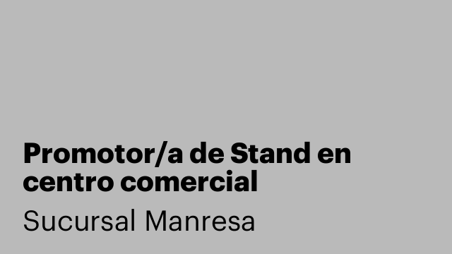 Promotor/a de Stand en centro comercial