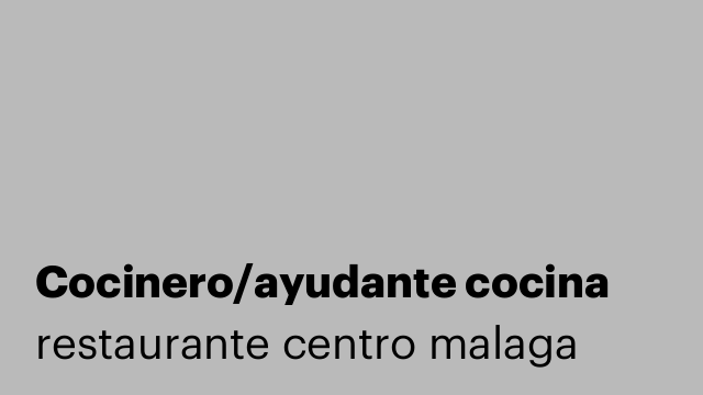 Cocinero/ayudante cocina