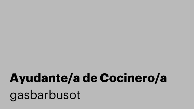 Ayudante/a de Cocinero/a