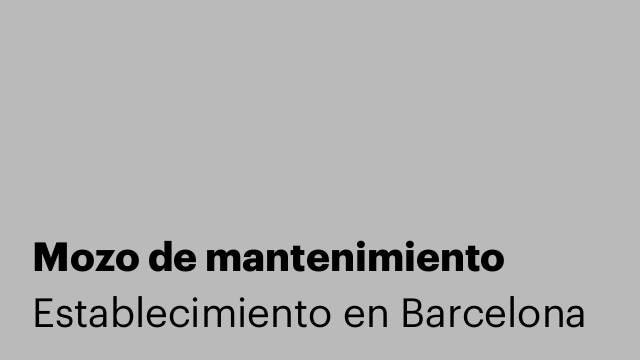 Mozo de mantenimiento