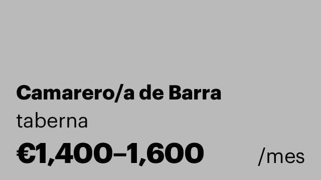 Camarero/a de Barra