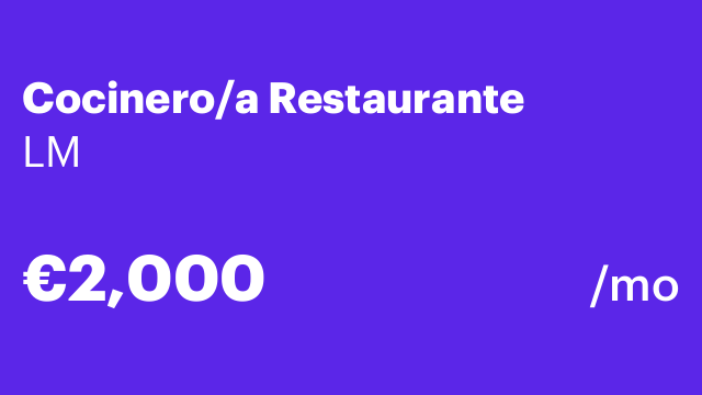 Cocinero/a Restaurante