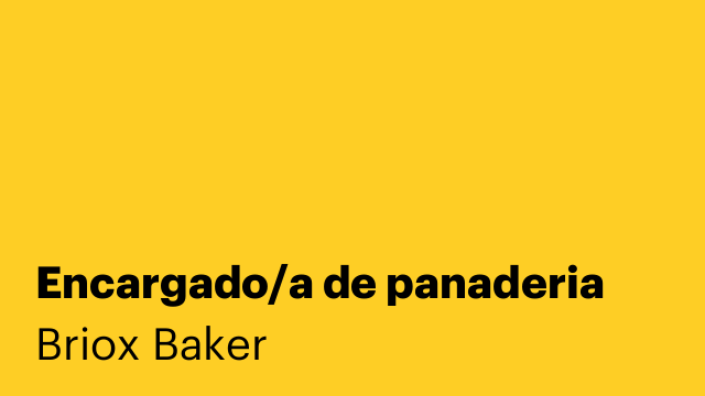 Encargado/a de panaderia
