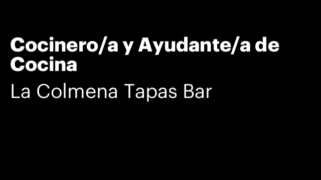 Cocinero/a y Ayudante/a de Cocina