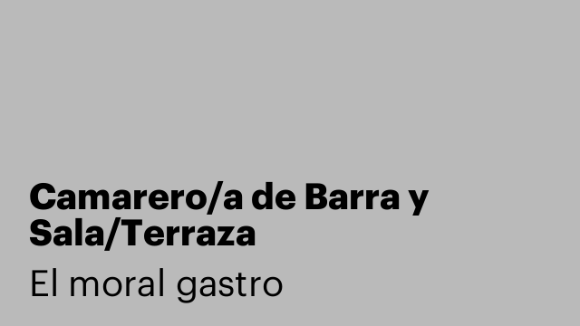 Camarero/a de Barra y Sala/Terraza