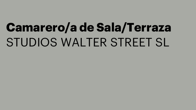 Camarero/a de Sala/Terraza