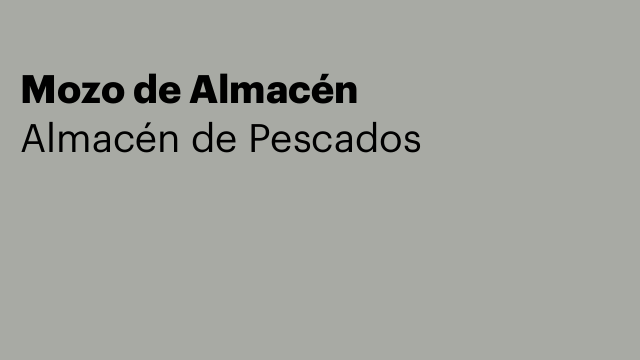 Mozo de Almacén