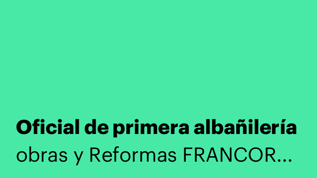 Oficial de primera albañilería